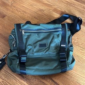 tumi green crossbody bag